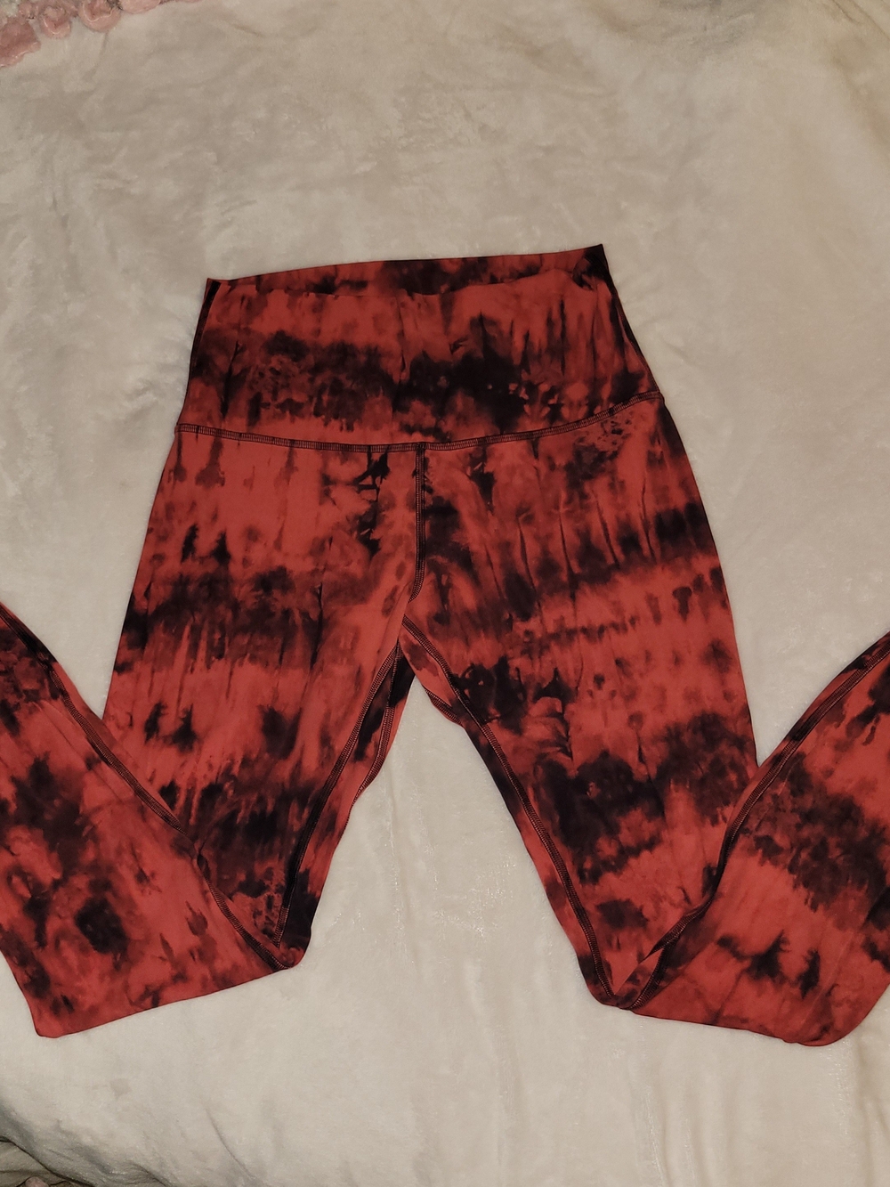 lululemon athletica Red and Black Tie-Dye High-Rise Leggings